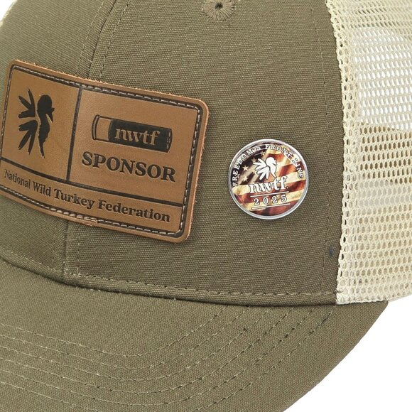 NWTF National Wild Turkey Federation SPONSOR Hat Khaki Beige Tan Snapback Cap - Picture 3 of 7